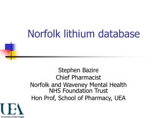 Norfolk lithium database