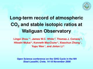 Long-term record of atmospheric CO 2 and stable isotopic ratios at Waliguan Observatory