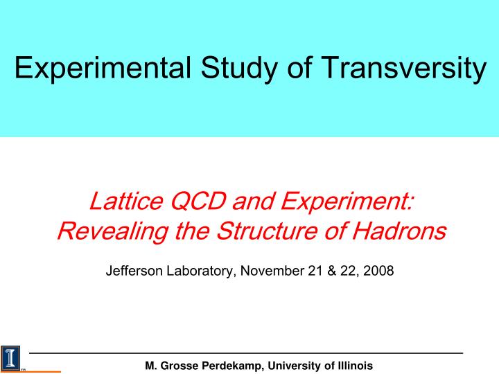 experimental study of transversity