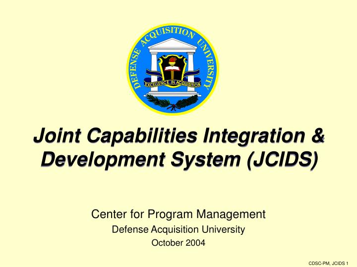 joint capabilities integration development system jcids