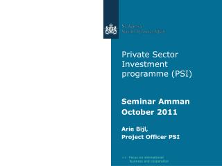 Private Sector Investment programme (PSI)