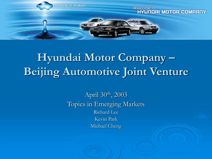 hyundai motor company beijing automotive joint venture