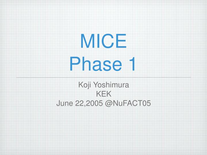 mice phase 1