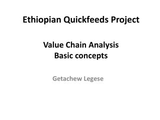 Value Chain Analysis Basic concepts