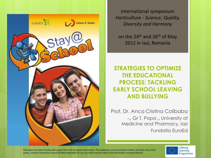 strategies to optimize the educational process tackling early school leaving and bullying
