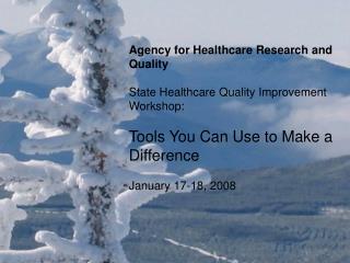 Agency for Healthcare Research and Quality State Healthcare Quality Improvement Workshop:
