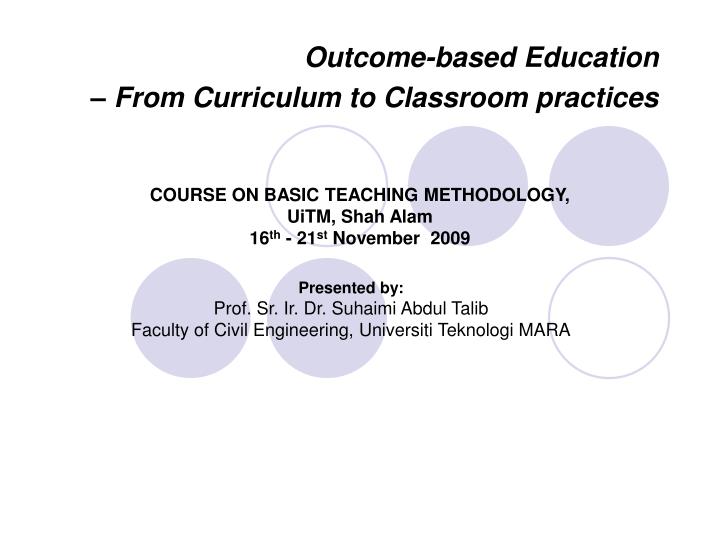 outcome based education from curriculum to classroom practices