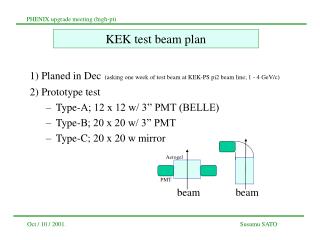 KEK test beam plan