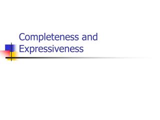 Completeness and Expressiveness