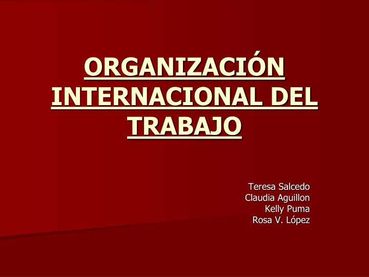 organizaci n internacional del trabajo