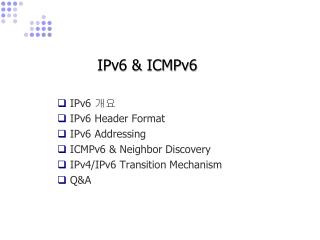 IPv6 &amp; ICMPv6
