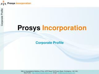 Prosys Incorporation