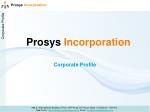 Prosys Incorporation - slide 1