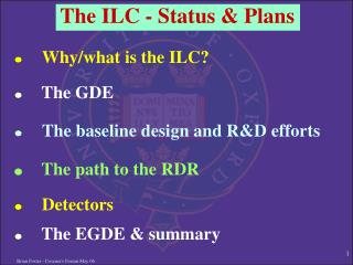 The ILC - Status &amp; Plans