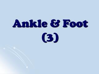 Ankle &amp; Foot (3)
