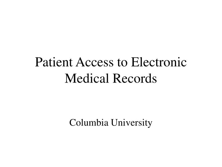 patient access to electronic medical records