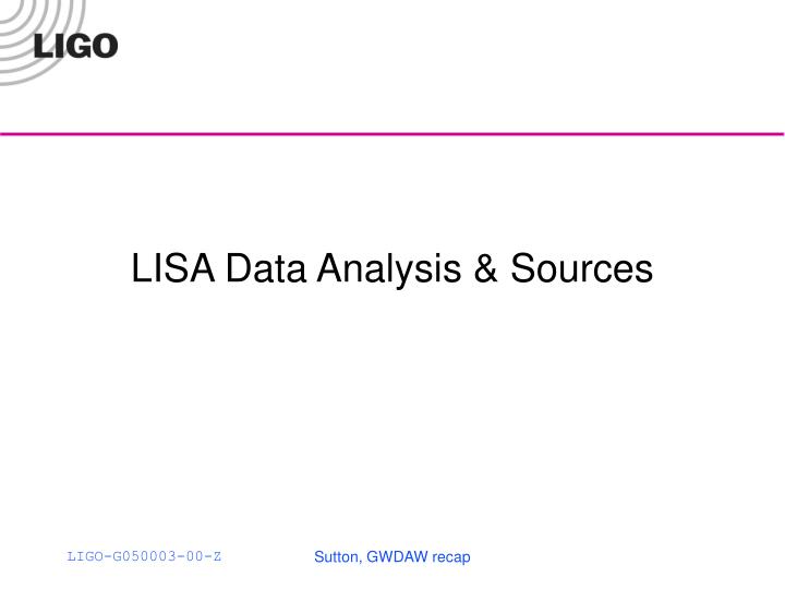 lisa data analysis sources