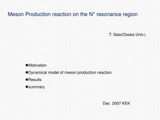 Meson Production reaction on the N* resonance region