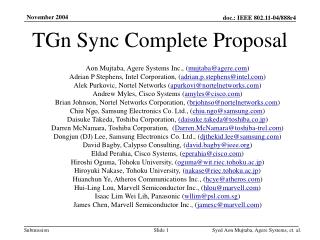 TGn Sync Complete Proposal