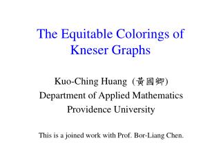The Equitable Colorings of Kneser Graphs