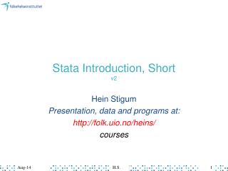 Stata Introduction, Short v2