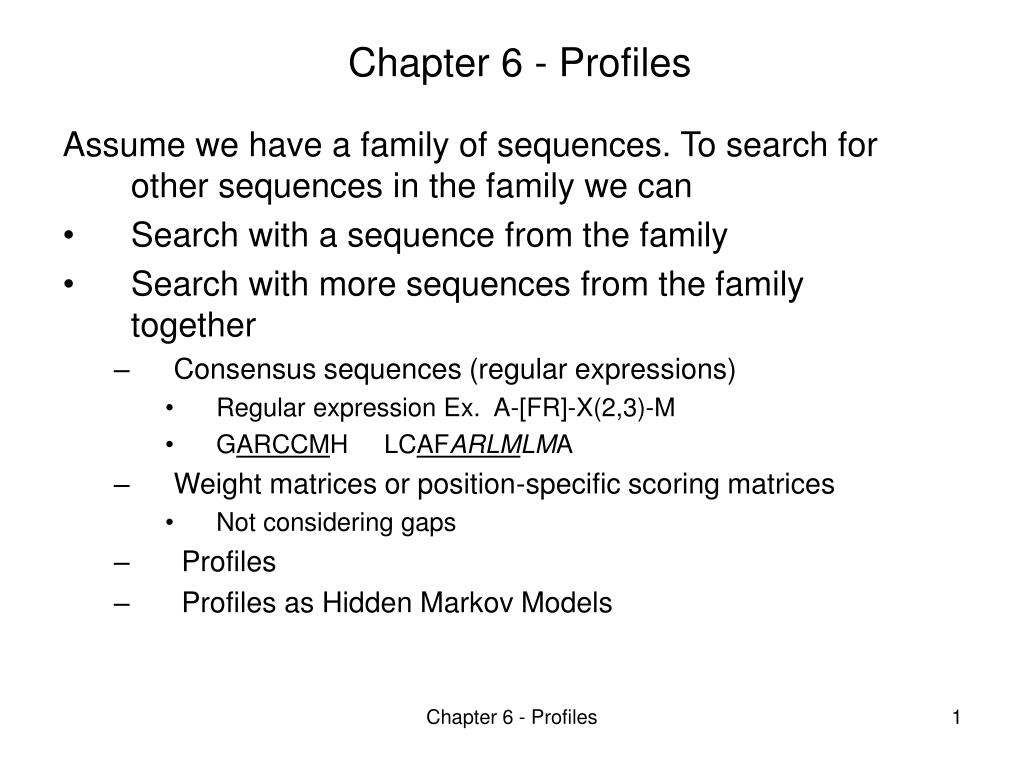 PPT - Utilizing Profiles for Sequence Family Searches in Bioinformatics ...