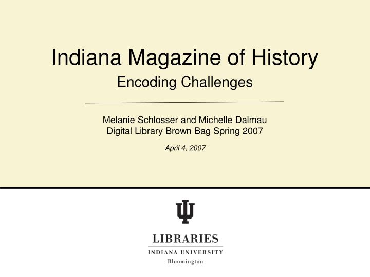 indiana magazine of history