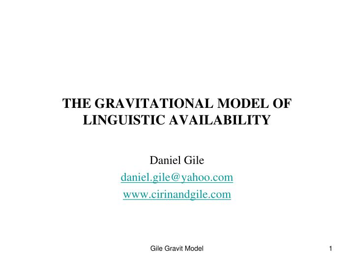 the gravitational model of linguistic availability