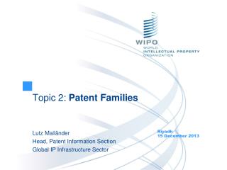 Topic 2: Patent Families