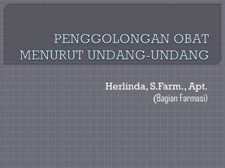 penggolongan obat menurut undang undang