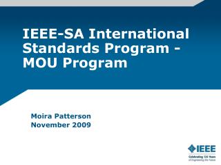 IEEE-SA International Standards Program - MOU Program