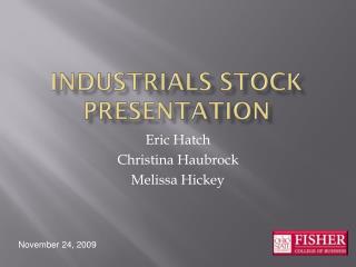 Industrials Stock Presentation