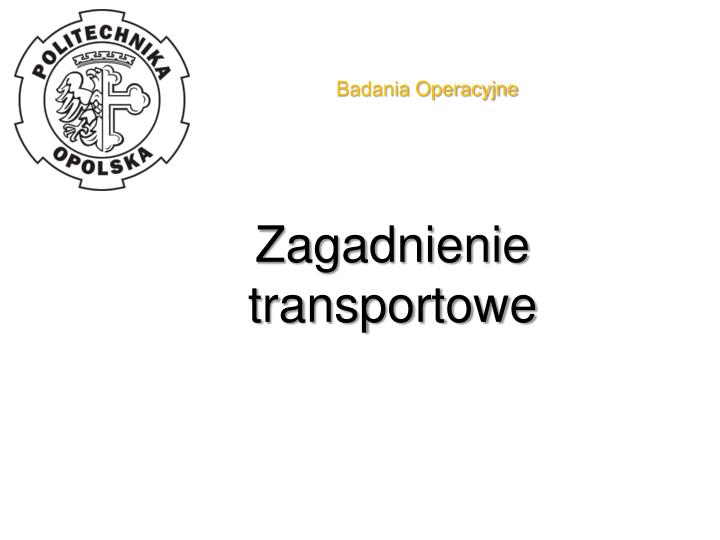 zagadnienie transportowe