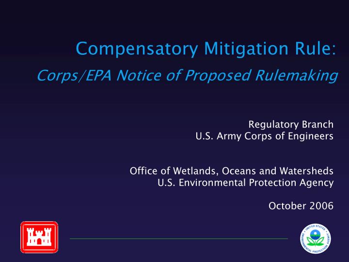 compensatory mitigation rule corps epa notice of proposed rulemaking