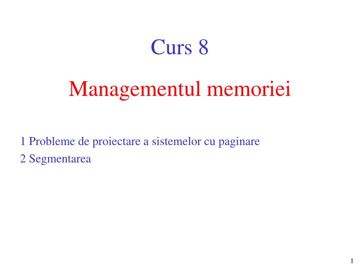 managementul memoriei