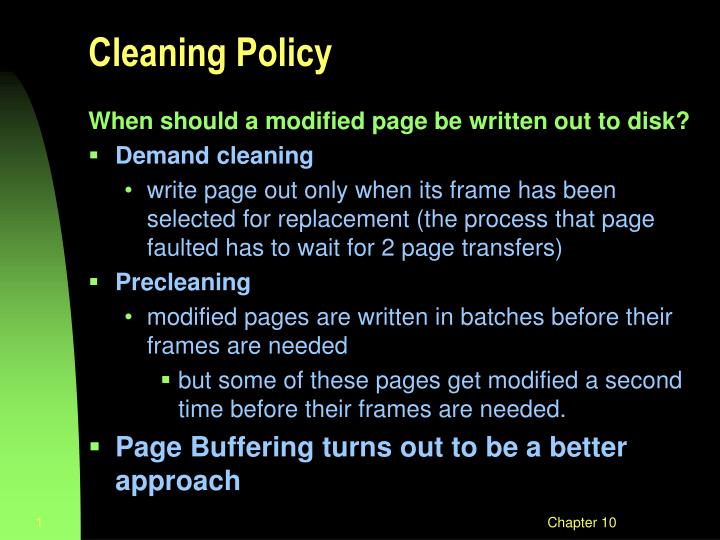 cleaning policy