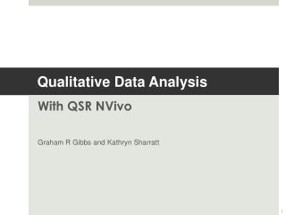 Qualitative Data Analysis