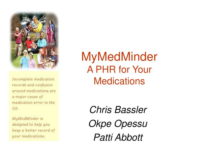mymedminder a phr for your medications