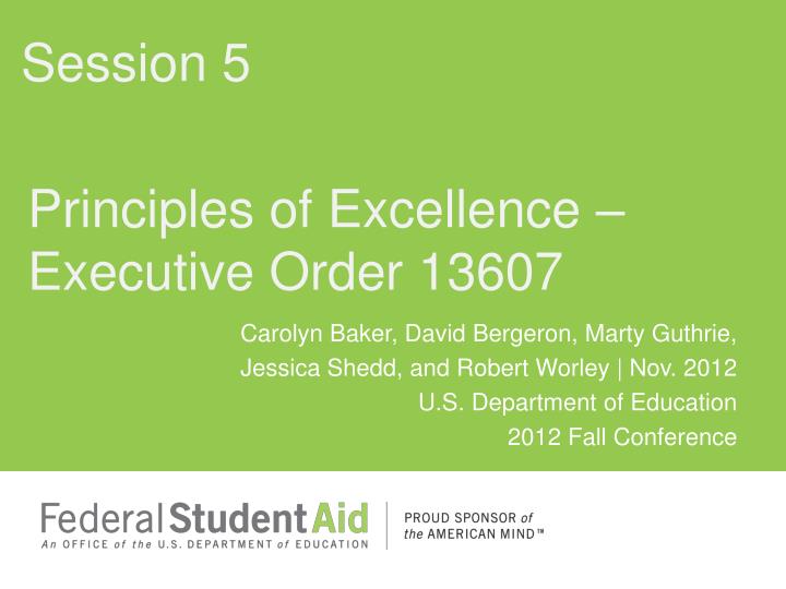 principles of excellence executive order 13607