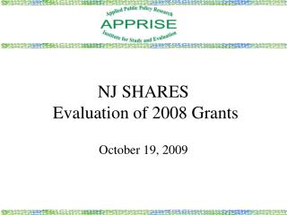 NJ SHARES Evaluation of 2008 Grants