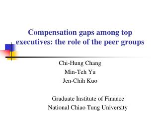 Compensation gaps among top executives: the role of the peer groups