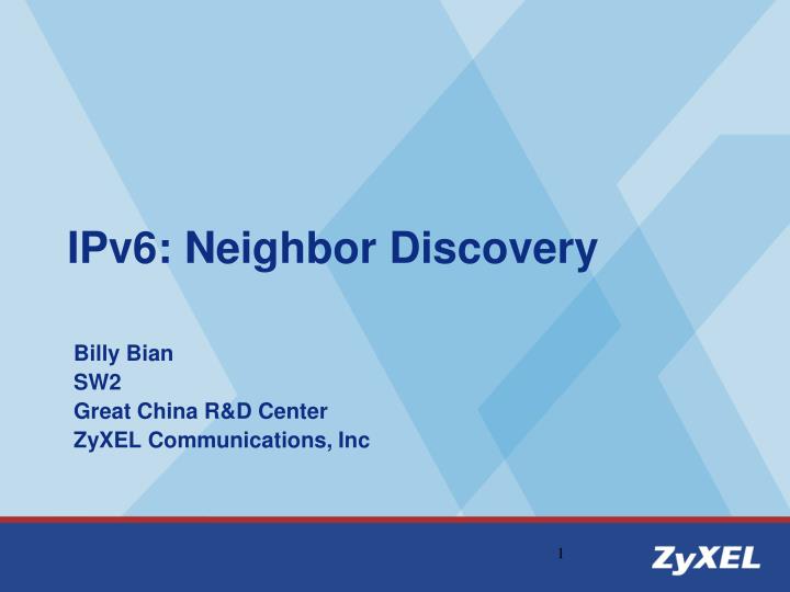 ipv6 neighbor discovery