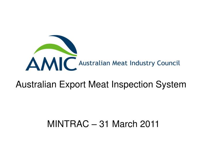 australian export meat inspection system