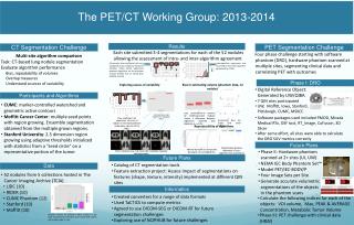 The PET/CT Working Group: 2013-2014