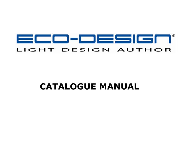 catalogue manual