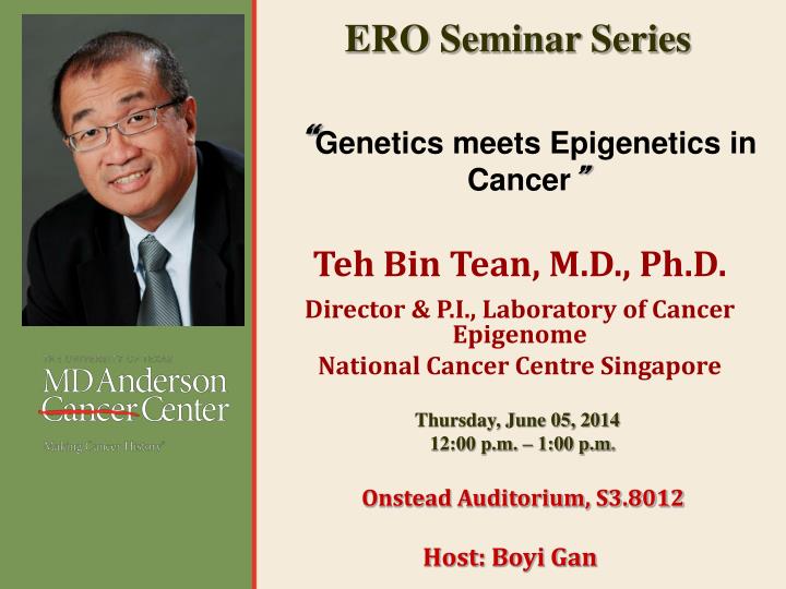 genetics meets epigenetics in cancer