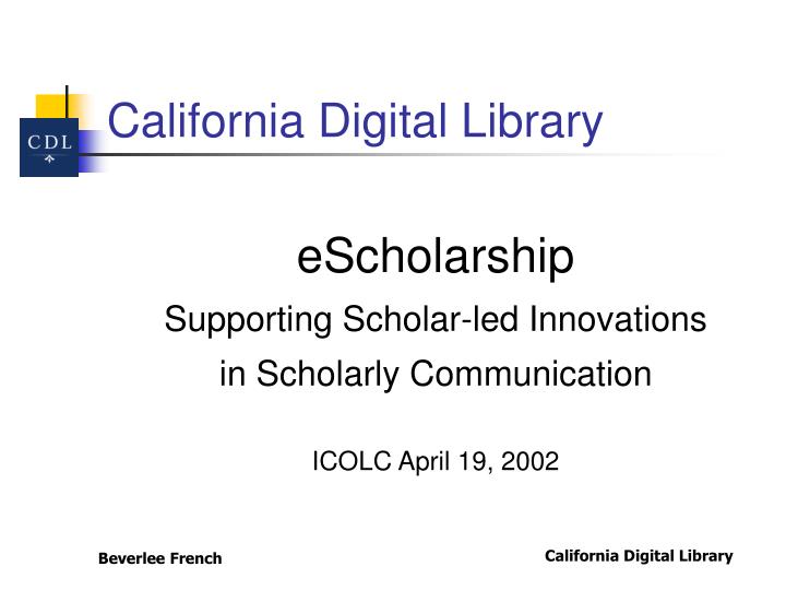 california digital library