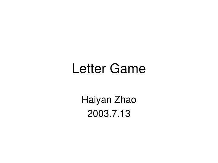 letter game