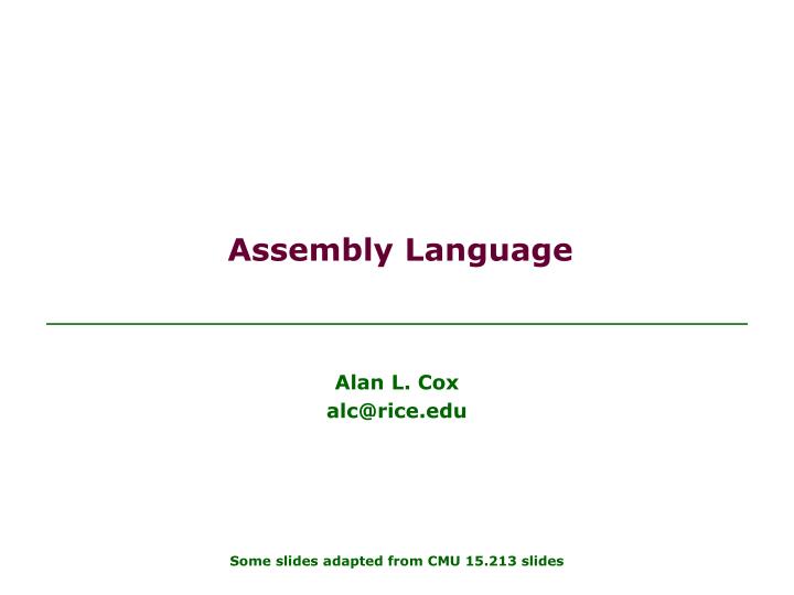 assembly language