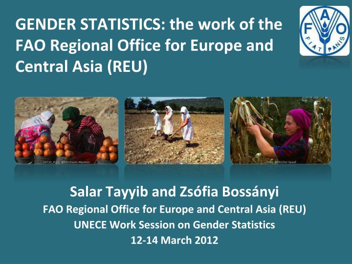gender statistics the work of the fao regional office for europe and central asia reu